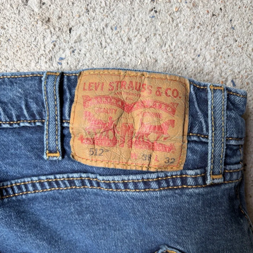 Levis 512 Slim Taper Jeans Mens 38x32 Medium Wash Blue Denim 28833-0765
